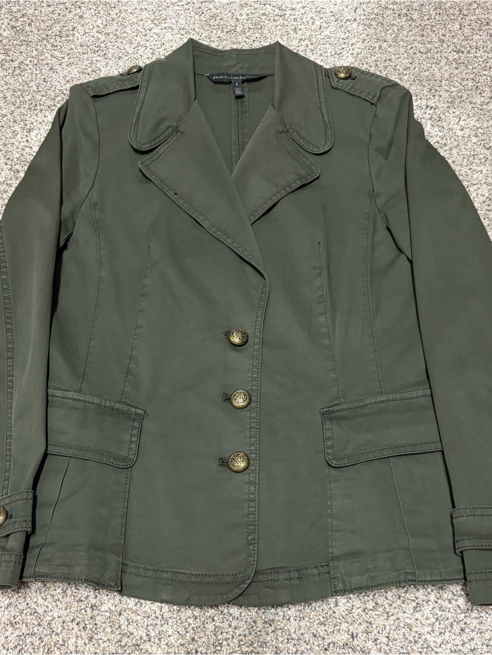 White House Black Market Olive Green Utility Blazer